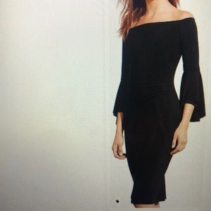Ralph Lauren off shoulder black cocktail dress